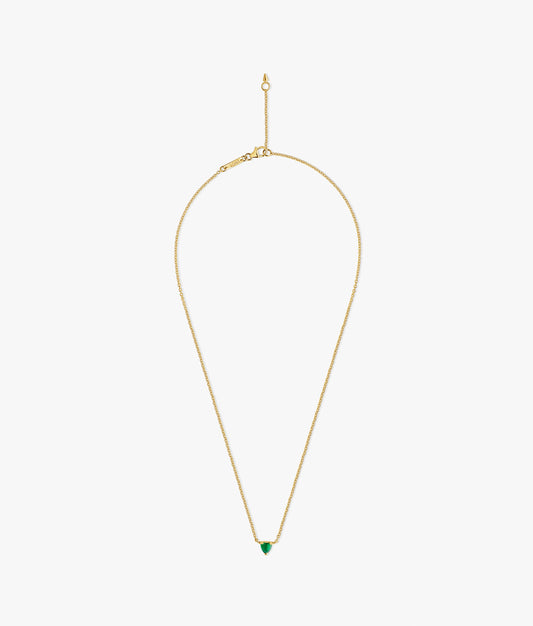 Half-Cut Mini Green Chalcedony Necklace