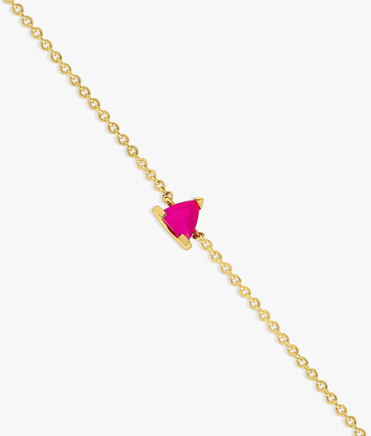 Half Cut Pink Chalcedony 14K Gold Bracelet 0.15 ct
