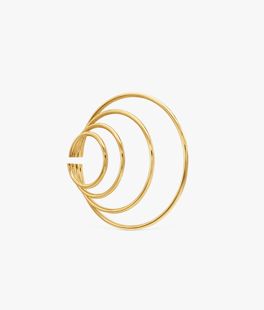 Gold Plated Silver Quadruple Hoop Ear Cuff